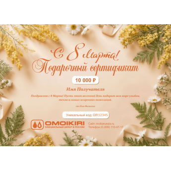 Подарочный сертификат OMOIKIRI к 8 марта