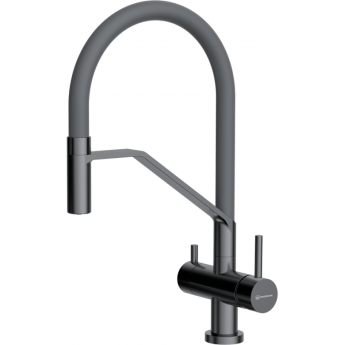 Смеситель OMOIKIRI AKENO-GM-GR латунь/вороненая сталь/серый